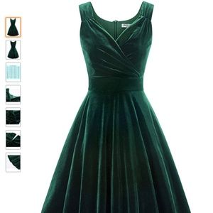 NEW GRACE KARIN 50s 60s Velvet Sleeveless Dress M